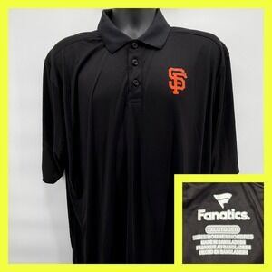 San Francisco Giants Fanatics Polo Shirt Mens 2XL Black MLB Baseball Golf SF